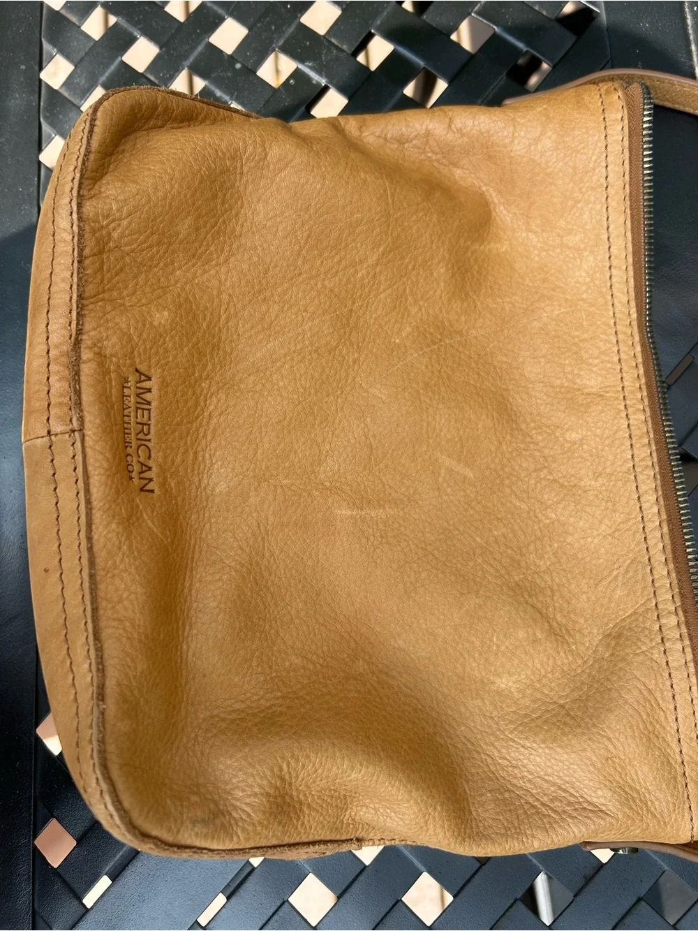 American Leather Co. Tan Leather Crossbody Bag